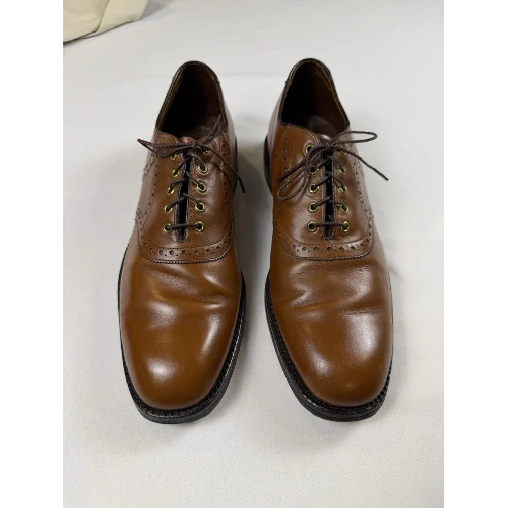 Johnston & Murphy Aristocraft Men's Size 10AAA Leather Brown Brogue Oxford Shoes